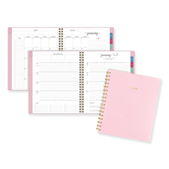 AT-A-GLANCE 13-Month: Jan 2026 to Jan 2027 8.81 in. x 7.88 in. Harmony Weekly/Monthly Poly Planner - Pink Cover