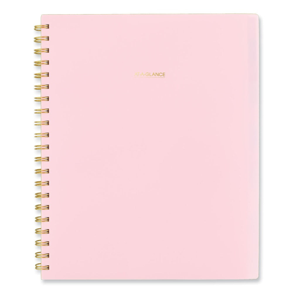 AT-A-GLANCE 13-Month: Jan 2026 to Jan 2027 11 in. x 9.38 in. Harmony Weekly/Monthly Poly Planner - Pink Cover