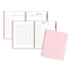 AT-A-GLANCE 13-Month: Jan 2026 to Jan 2027 11 in. x 9.38 in. Harmony Weekly/Monthly Poly Planner - Pink Cover