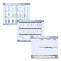 AT-A-GLANCE 12-Month: Jan 2026 to Dec 2026 22 in. x 17 in. Slate Blue Desk Pad - Blue Sheets, Clear Corners