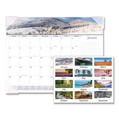 AT-A-GLANCE 12-Month: Jan 2026 to Dec 2026 22 in. x 17 in. Landscape Photography Panoramic Desk Pad - White Sheets, Clear Corners