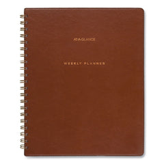AT-A-GLANCE 13-Month: Jul 2024 to Jul 2025 11.5 in. x 8 in. Signature Collection Academic Weekly/Monthly Planners - Distressed Brown Cover