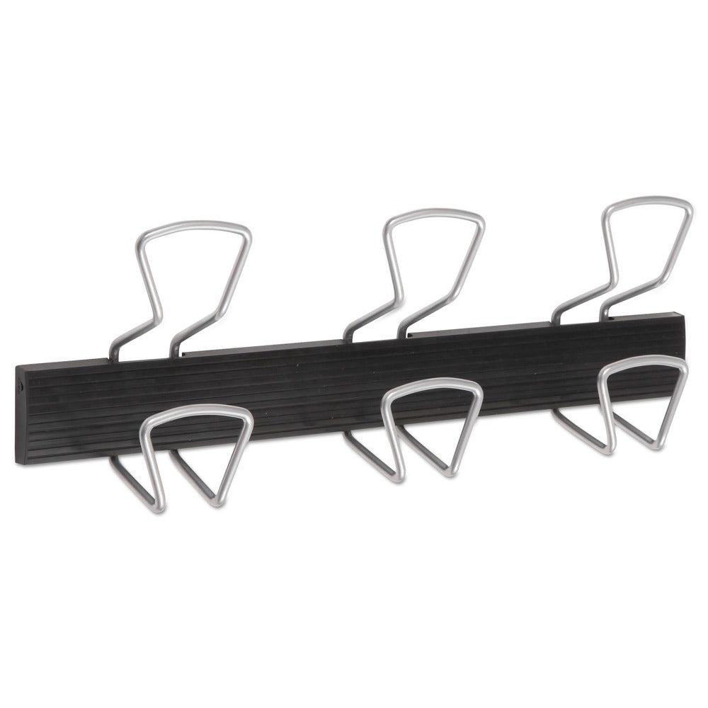 Alba 18.11 in. x 2.95 in. x 6.45 in. 22 lb Capacity Metal Wall-Mount Coat Hooks - Silver