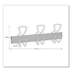 Alba 18.11 in. x 2.95 in. x 6.45 in. 22 lb Capacity Metal Wall-Mount Coat Hooks - Silver
