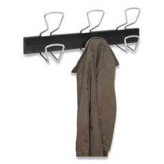 Alba 18.11 in. x 2.95 in. x 6.45 in. 22 lb Capacity Metal Wall-Mount Coat Hooks - Silver