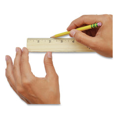 Westcott 12 in. Long Standard Wood Ruler with Single Metal Edge