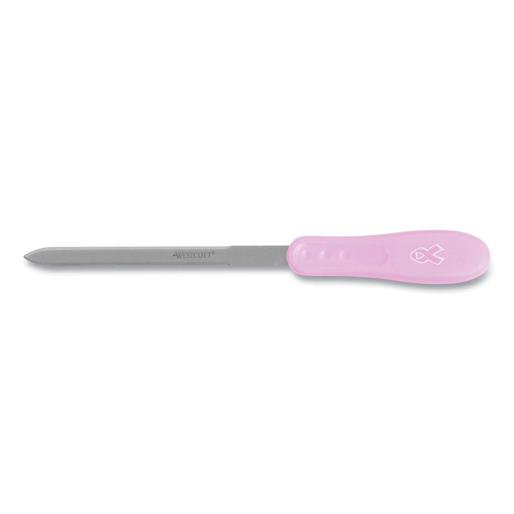 Westcott 9 in. Pink Ribbon Stainless Steel Letter Opener - Pink
