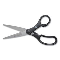 Westcott 7 in. Long, 2.8 in. Cut Length KleenEarth Pointed Tip Basic Plastic Handle Scissors - Black