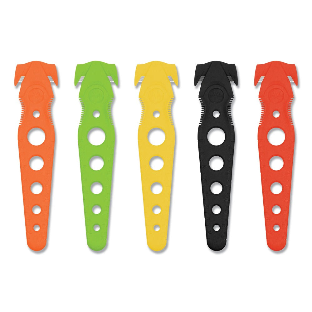 Westcott Safety Cutter with 1.2 in. Blade and 5.75 in. Plastic Handle - Assorted (5/Pack)