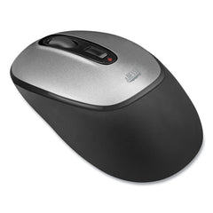 Adesso 2.4 GHz Frequency 30 ft. Wireless Range iMouse Antimicrobial Wireless Mouse - Black/Silver