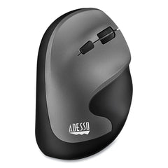 Adesso iMouse 2.4 GHz Frequency 33 ft. Wireless Range Right Hand Use Antimicrobial Vertical Wireless Mouse - Black/Granite