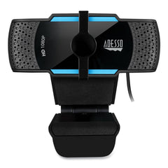 Adesso CyberTrack H5 2 Mpixels 1920 pixels x 1080 pixels 1080P HD USB AutoFocus Webcam with Microphone - Black