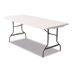 Alera 72 in. x 30 in. x 29 in. Square Edge Resin Rectangular Folding Table - Platinum