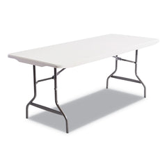 Alera 72 in. x 30 in. x 29 in. Square Edge Resin Rectangular Folding Table - Platinum