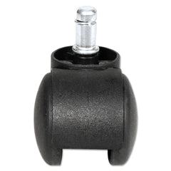 Alera 1.5 in. Hard Nylon Wheel Dual Wheel Hooded Casters Grip Ring Type B Stem - Matte Black (5/Set)