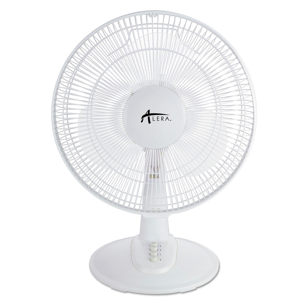 Alera 3-Speed 12 in. Plastic Oscillating Desk Fan - White