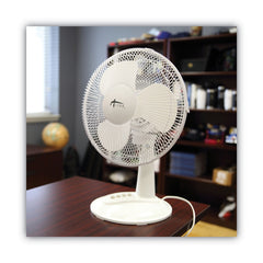 Alera 3-Speed 12 in. Plastic Oscillating Desk Fan - White