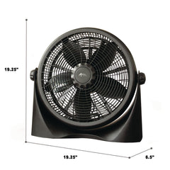 Alera 16 in. 3-Speed Super-Circulation Plastic Tilt Fan - Black