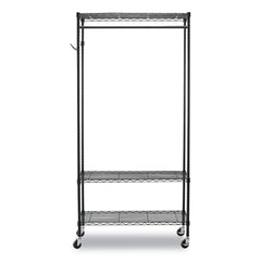 Alera 48 in. W x 18 in. D x 75 in. H 40 Garments Wire Shelving Garment Rack - Black