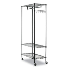 Alera 48 in. W x 18 in. D x 75 in. H 40 Garments Wire Shelving Garment Rack - Black