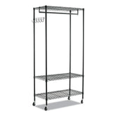 Alera 48 in. W x 18 in. D x 75 in. H 40 Garments Wire Shelving Garment Rack - Black