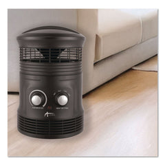 Alera 750W 8 in. x 8 in. x 12 in. 360-Degree Circular Fan Forced Heater - Black