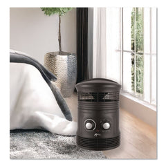 Alera 750W 8 in. x 8 in. x 12 in. 360-Degree Circular Fan Forced Heater - Black