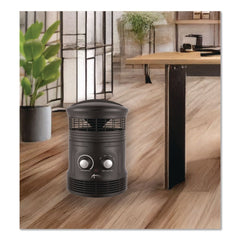 Alera 750W 8 in. x 8 in. x 12 in. 360-Degree Circular Fan Forced Heater - Black