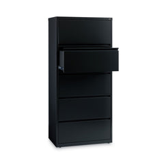 Alera 30 in. x 18.62 in. x 67.62 in. Five Legal/Letter/A4-Size File Drawers Lateral File Cabinet - Black