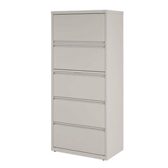 Alera 30 in. x 18.62 in. x 67.62 in. Five Legal/Letter/A4-Size File Drawers Lateral File Cabinet - Light Gray