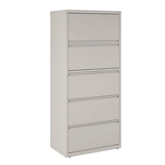 Alera 30 in. x 18.62 in. x 67.62 in. Five Legal/Letter/A4-Size File Drawers Lateral File Cabinet - Light Gray