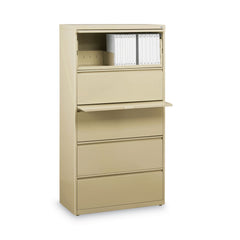 Alera 30 in. x 18.62 in. x 67.62 in. Five Legal/Letter/A4-Size File Drawers Lateral File Cabinet - Putty