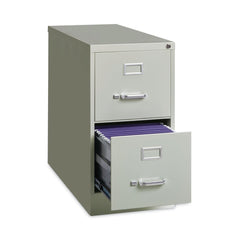 Alera 15 in. x 26.5 in. x 28.37 in. Letter-Size Two-Drawer Economy Vertical File - Light Gray