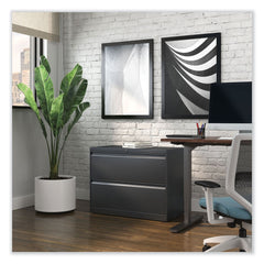 Alera 36 in. x 18.63 in. x 28 in. 2 Legal/Letter/A4/A5 Size Lateral File Drawers - Charcoal