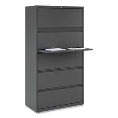 Alera 36 in. x 18.63 in. x 67.63 in. 5 Lateral File Drawer - Legal/Letter/A4/A5 Size - Charcoal