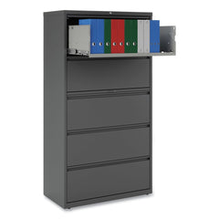 Alera 36 in. x 18.63 in. x 67.63 in. 5 Lateral File Drawer - Legal/Letter/A4/A5 Size - Charcoal