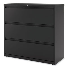 Alera 42 in. x 18.63 in. x 40.25 in. 3 Legal/Letter/A4/A5 Size Lateral File Drawers - Black