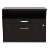 Alera Open Office Desk Series 29.5 x 19.13 x 22.88 Legal/Letter Low File 2-Drawer Cabinet Credenza - Espresso