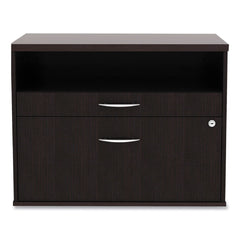 Alera Open Office Desk Series 29.5 x 19.13 x 22.88 Legal/Letter Low File 2-Drawer Cabinet Credenza - Espresso