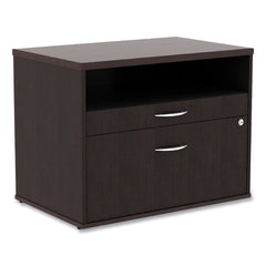 Alera Open Office Desk Series 29.5 x 19.13 x 22.88 Legal/Letter Low File 2-Drawer Cabinet Credenza - Espresso