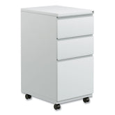 Alera 14.96 in. x 19.29 in. x 27.75 in. 3-Drawers: Box/Box/File Legal/Letter Left/Right File Pedestal with Full-Length Pull - Light Gray