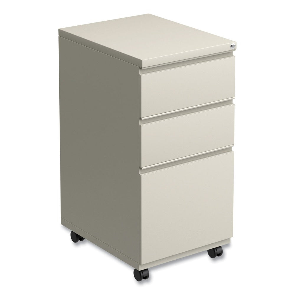 Alera 14.96 in. x 19.29 in. x 27.75 in. 3-Drawers: Box/Box/File Legal/Letter Left or Right File Pedestal with Full-Length Pull - Putty