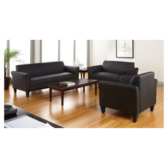 Alera Reception Lounge Sofa Series 77 in. x 31.5 in. x 32 in. 3-Cushion Sofa - Black