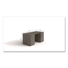 Alera 60 in. x 30 in. x 29 in. Seville Series Double Pedestal Desk - Walnut