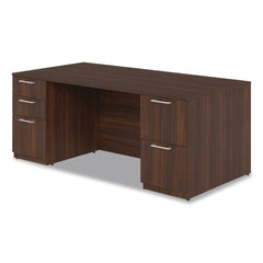 Alera 72 in. x 36 in. x 29 in. Seville Series Double Pedestal Desk - Mahogany