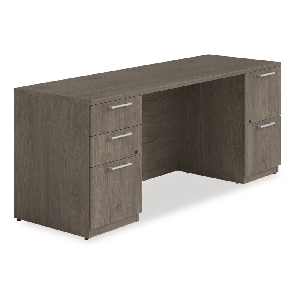 Alera 72 in. x 24 in. x 29 in. Seville Series Double Pedestal Credenza - Walnut