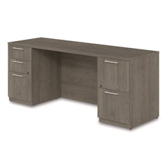 Alera 72 in. x 24 in. x 29 in. Seville Series Double Pedestal Credenza - Walnut
