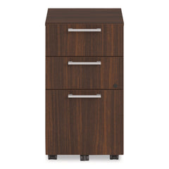 Alera 15 in. x 18 in. x 27 in. Seville Series 3-Drawer Legal File Mobile Pedestal - Mahogany