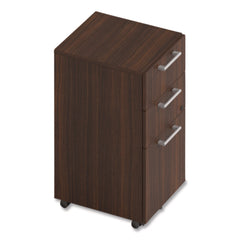 Alera 15 in. x 18 in. x 27 in. Seville Series 3-Drawer Legal File Mobile Pedestal - Mahogany