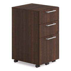 Alera 15 in. x 18 in. x 27 in. Seville Series 3-Drawer Legal File Mobile Pedestal - Mahogany